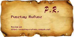Pusztay Rufusz névjegykártya